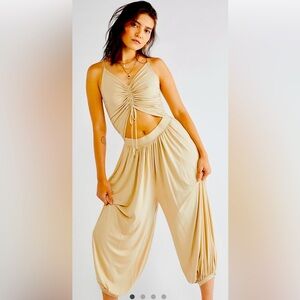 Free people beige jumpsuit